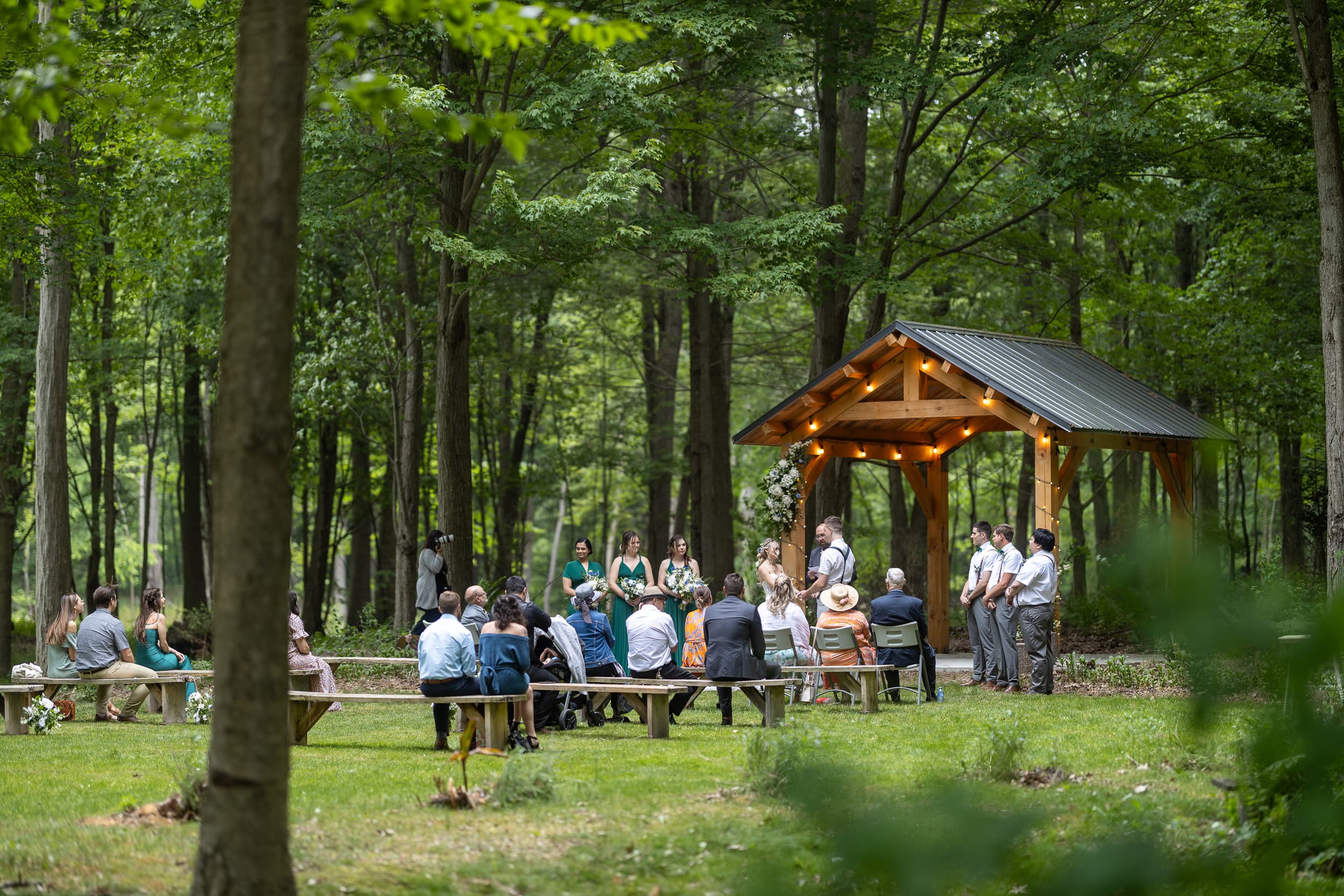 Intimate forest wedding ceremony at Fernwood Hills near London Ontario